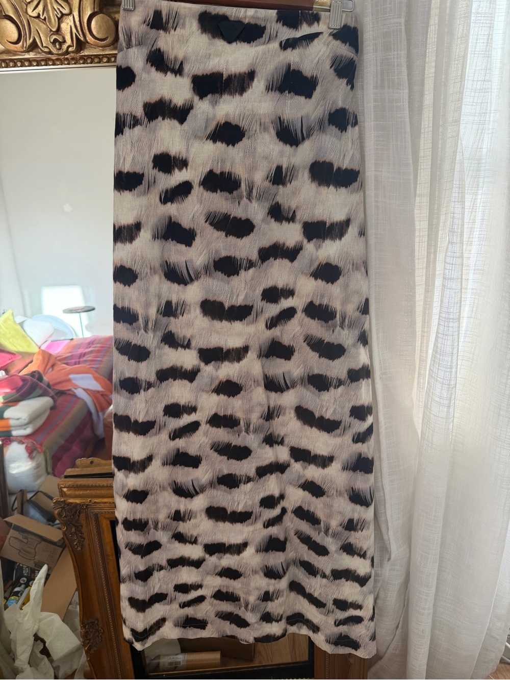 Black and Cream Printed Maxi dress